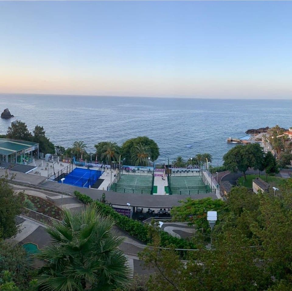 Aerial view of Panoramico courts and the Atlantic
